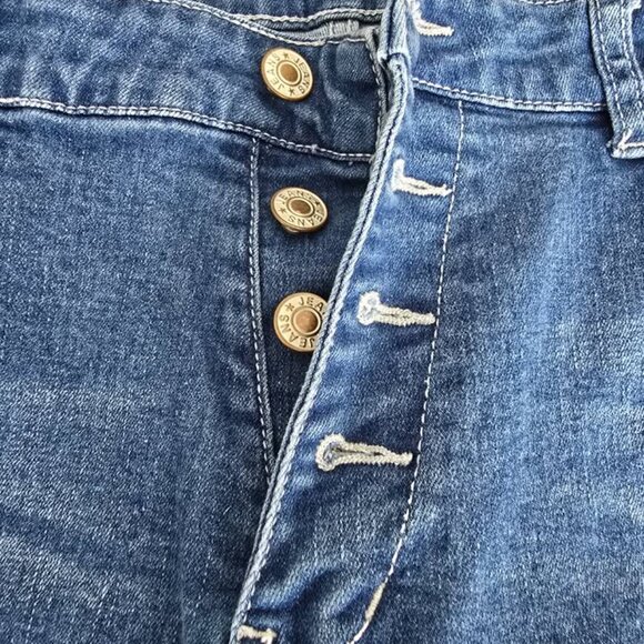 Womens bell bottom flare leg jeans size Extra Large XL Medium Blue Unbrand - Picture 3 of 7